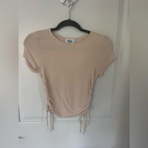 princess polly beige side tie t shirt
